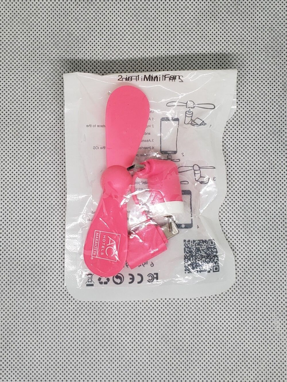 Portable Phone USB - C Cooler Micro 2 In One Mini Fan Pink Adaptable Adjustable.